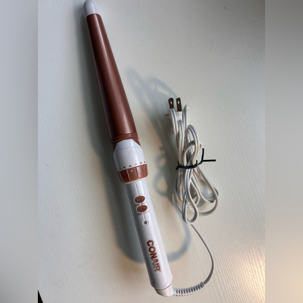 Conair Double Ceramic Clampless Hair Curling‎ Wand; 1 inch; White/Rose Gold